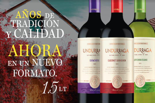 Undurraga presenta su nuevo botell�n de 1,5 litros: la opci�n ideal para disfrutar del vino chileno en cualquier ocasi�n